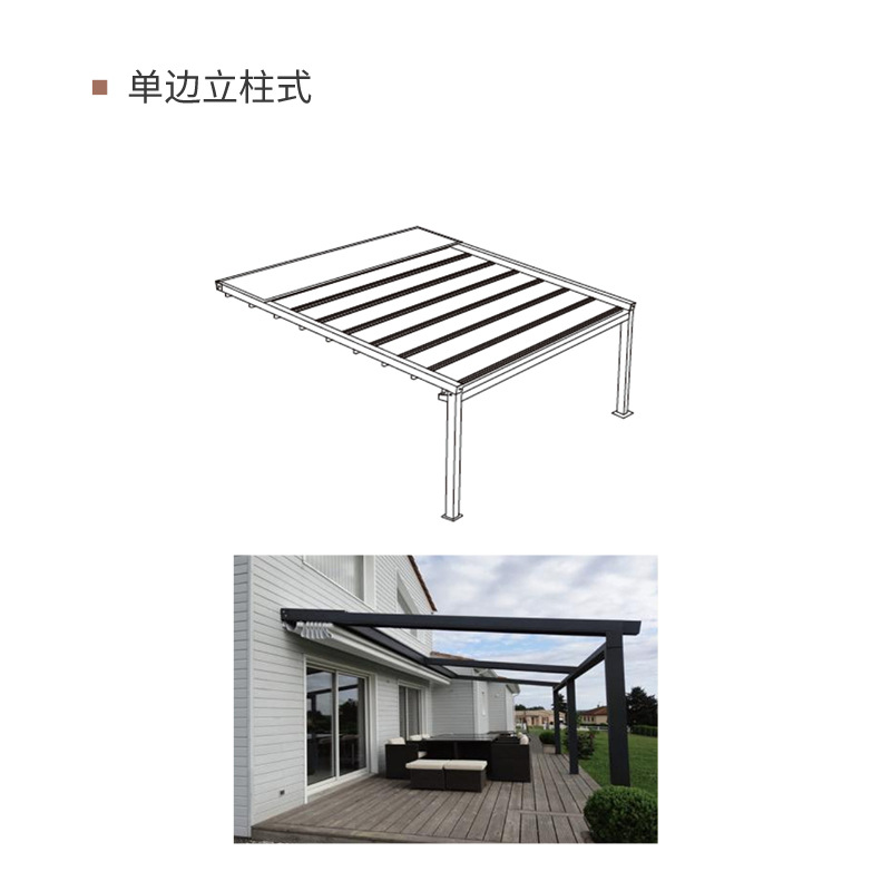 Jianpin al aire libre inteligente de control remoto sombrilla Pavilion al aire libre Villa patio aislamiento eléctrico retráctil Pavilion