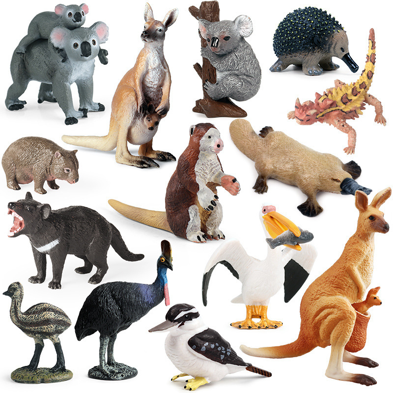 跨境仿真动物模型儿童实心鼹鼠母鸡水豚狮子袋鼠松鼠玩具认知摆件