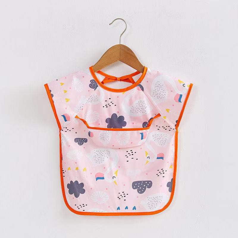 Mono para niños impermeable de manga larga anti-vestirse bebé comiendo ropa delantal bebé mono de bebé babero ropa de protección