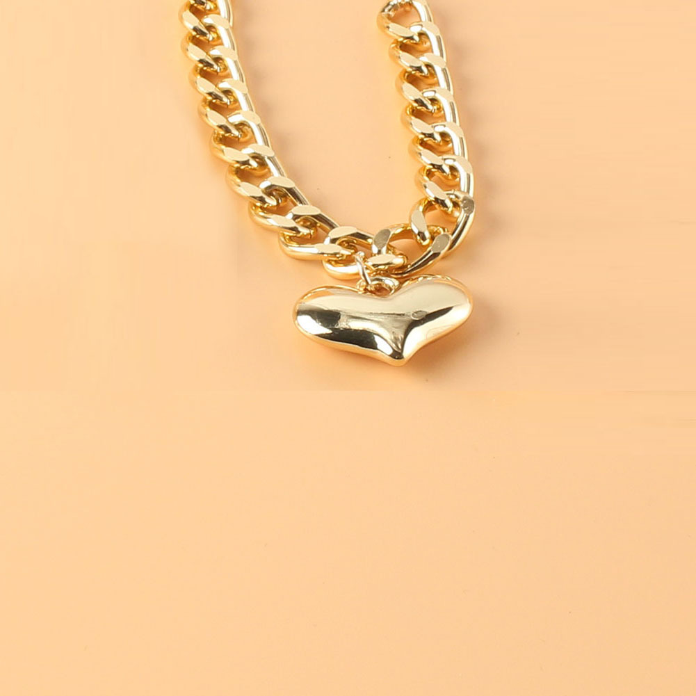 Fashion Alloy Peach Heart Pendant T-shaped Opening Double-layer Bracelet display picture 5