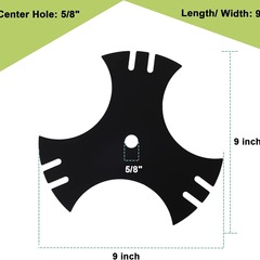 跨境修邊機刀片9英寸230錳鋼割草機刀片5/8英寸MTD通用配件