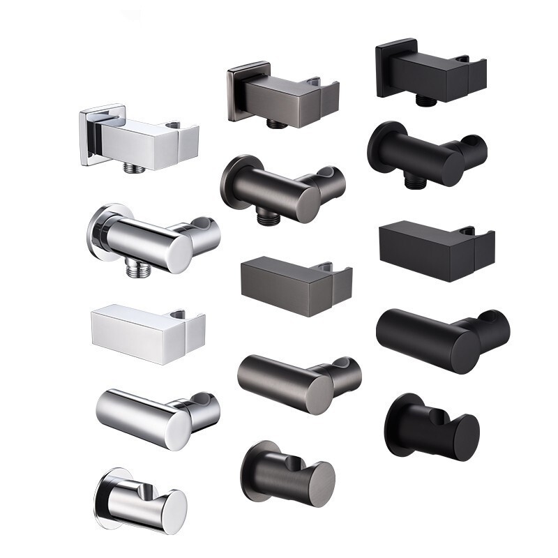 All-copper hand-held shower bracket fixing seat concealed wall-mounted hand-spray shower wall base adjustable connector manufacturer