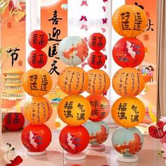 折叠灯笼挂饰氛围装饰挂件古风汉服手提拍照舞台场景折叠道具批发
