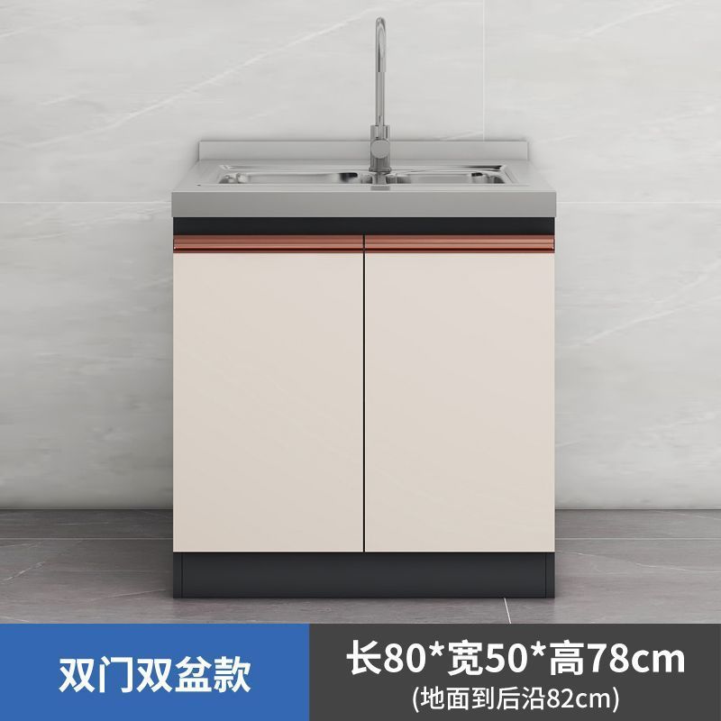 蜂窝铝厨房橱柜不锈钢灶台柜一体组合储物铝合金厨柜整体简易租房|undefined