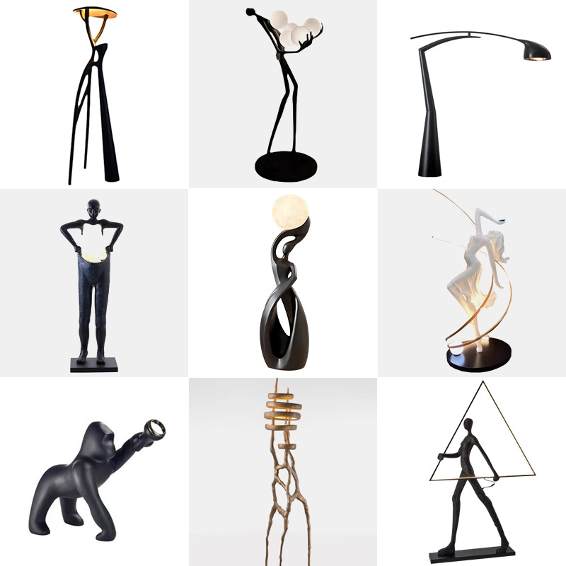 艺术雕塑人形落地灯客厅轻奢设计感创意人物装饰摆件造型氛围灯