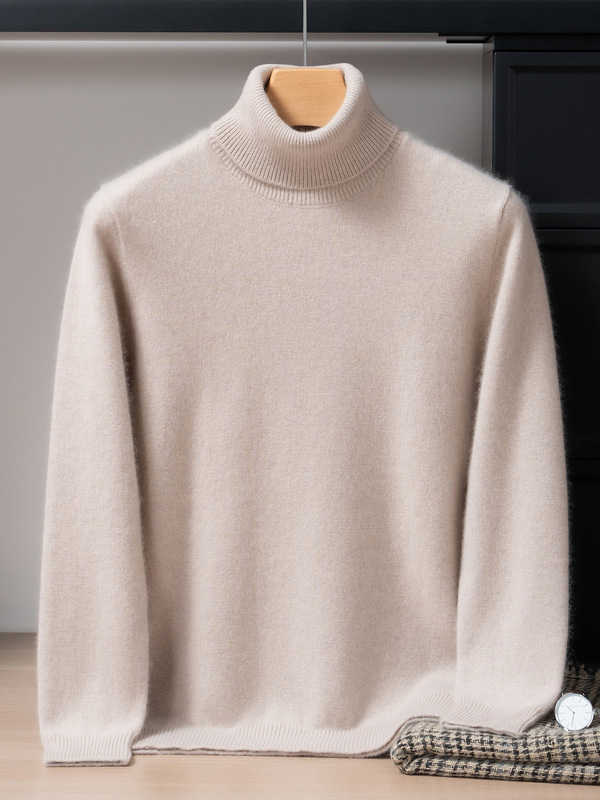 【100% Pure Cashmere】Men's High-Neck Cashmere Sweater "Soft" Luxury Base Layer Knitted Sweater