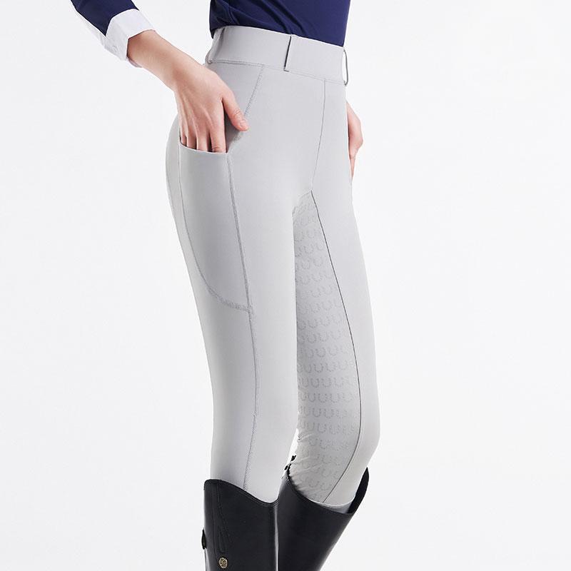 Women's Riding Full Silicone Non-Slip Wear-Resistant Double Side Pockets Tight High Waist Tummy Control Breathable_voghion.com