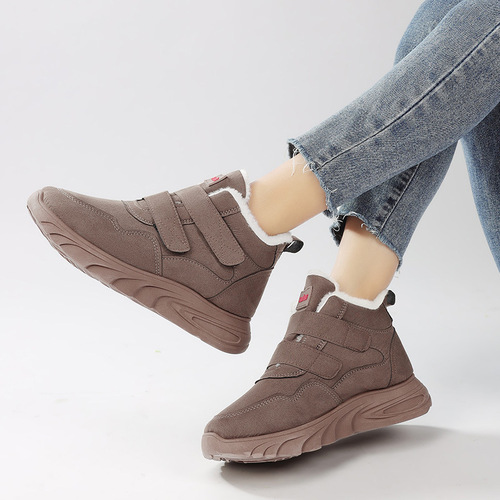 Women's Winter Shoes 2026 New Model Fleece Lined Thick Warm Shoes Comfortable Lightweight Casual Shoes Slip-Resistant Mother's Shoes Walking Shoes