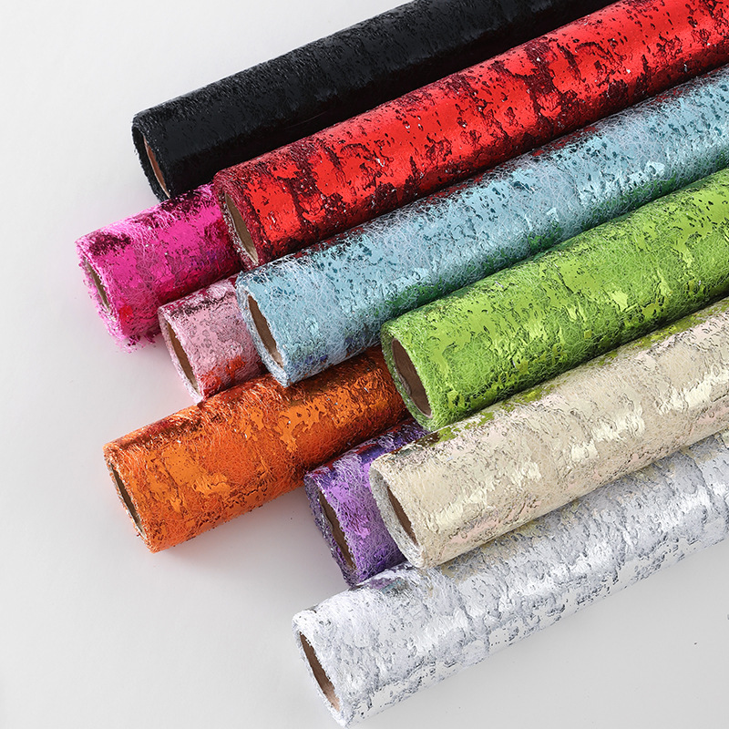 Papel de Envolver Flores con Lentejuelas Florales, Material de Envoltura Floral para Floristería, Malla de Poliéster, Papel de Envolver Ramos para el Día de San Valentín