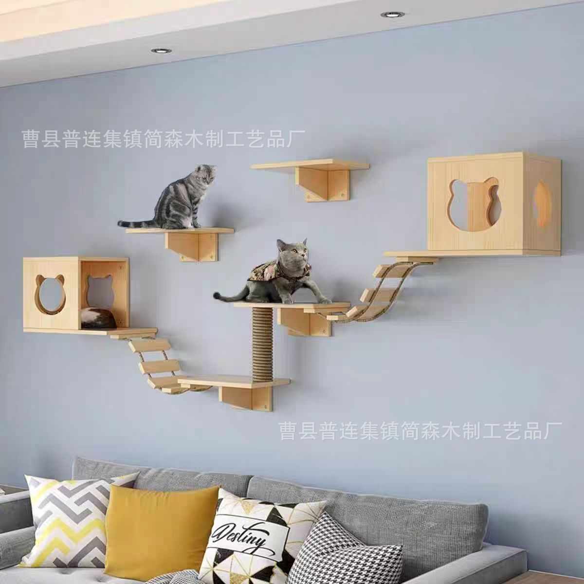 벽걸이 고양이 등반 랙 모든 단단한 나무 벽걸이 고양이 점프 플랫폼 고양이 스크래치 보드 벽 점프 플랫폼 고양이 벽 점프 플랫폼 고양이 벽 둥지 고양이 구멍 긁기 기둥
