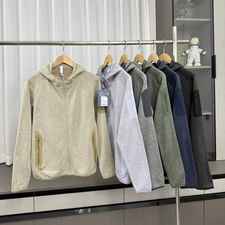 【250829001】Autumn and Winter Couple Outdoor Sports Hooded Men's Fleece Jacket Warm Casual Double-Sided Velvet