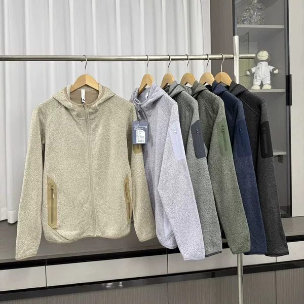 【250829001】Autumn and Winter Couple Outdoor Sports Hooded Men's Fleece Jacket Warm Casual Double-Sided Velvet