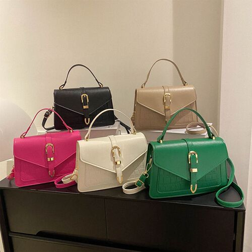 Stone Pattern Solid Color Retro Bag  New Spring Fashion Top Handle Bag with Strap Decoration Shoulder Bag Small Square Bag