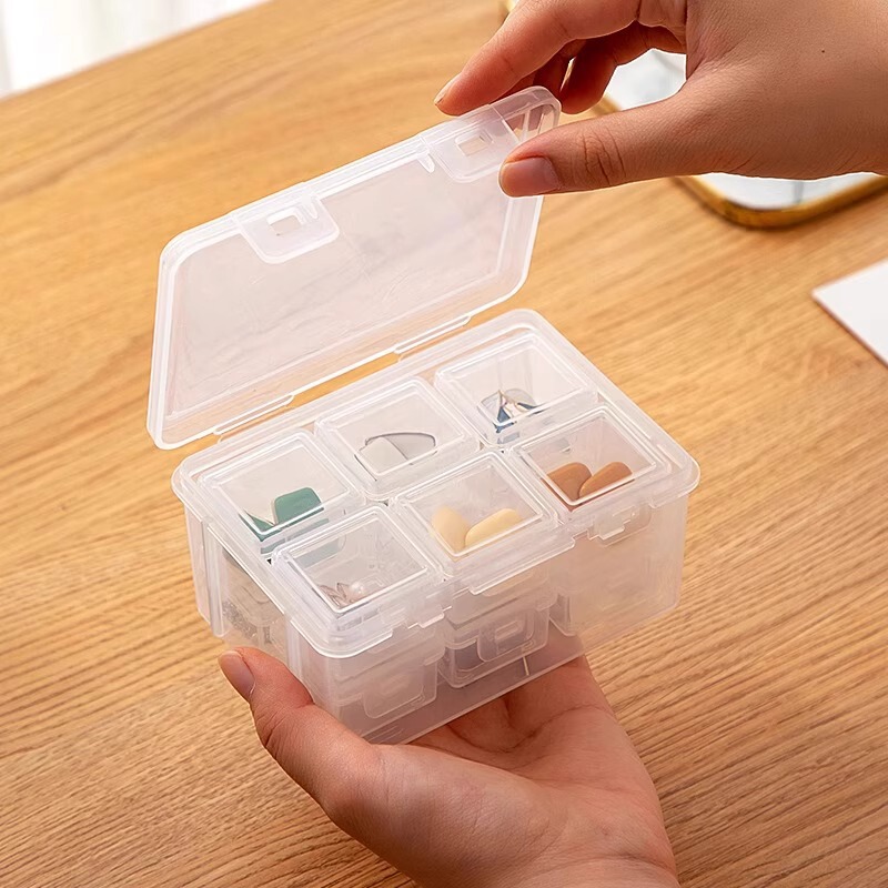 Portable Jewelry Box Earrings Earrings Necklace Rings Storage Box Small Transparent Anti-Oxidation Tablets Pill Packed Box