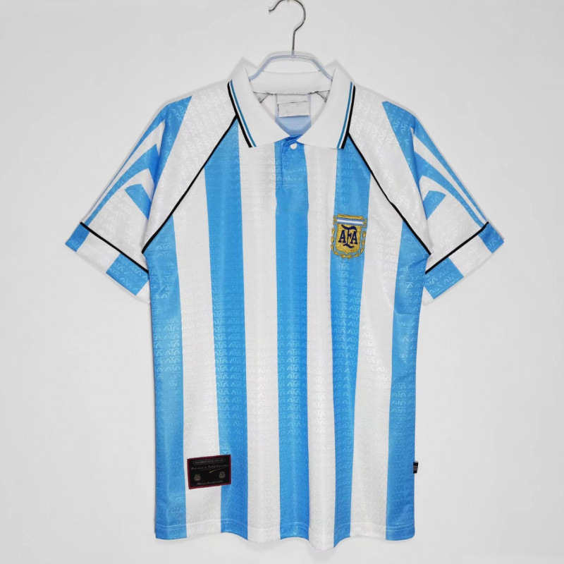 Colección de fútbol retro popular Argentina Alemania Inglaterra Brasil Copa Mundial de fútbol de manga corta