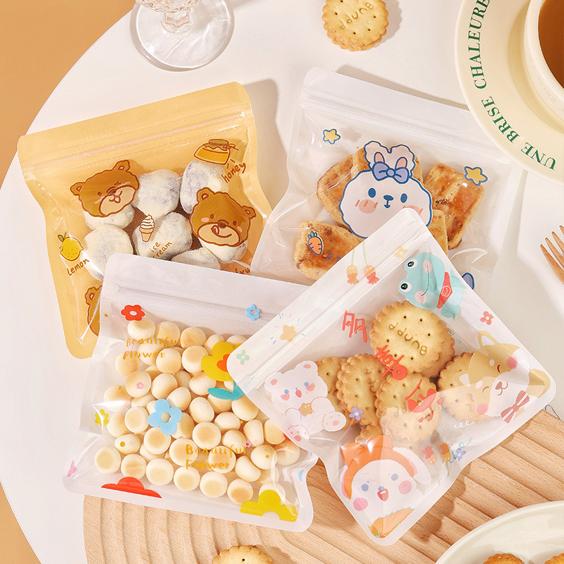 Bolsa de embalaje crujiente de copo de nieve de Navidad, bolsa con cremallera de caramelo, bolsa de caramelo ziplock, bolsa de galletas de turrón de grado alimenticio