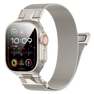 适用于Apple Watch表带苹果手表表带机甲米兰磁吸手表带大号表盘