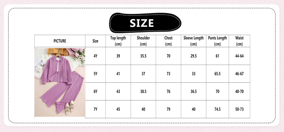 Children's Pleated Top And Long Pants Set For Girls_voghion.com