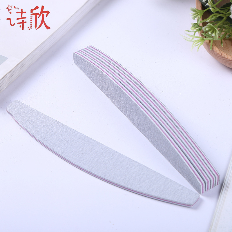 Factory direct supply half moon gray purple core nail polishing strip nail shop nail trim nail file