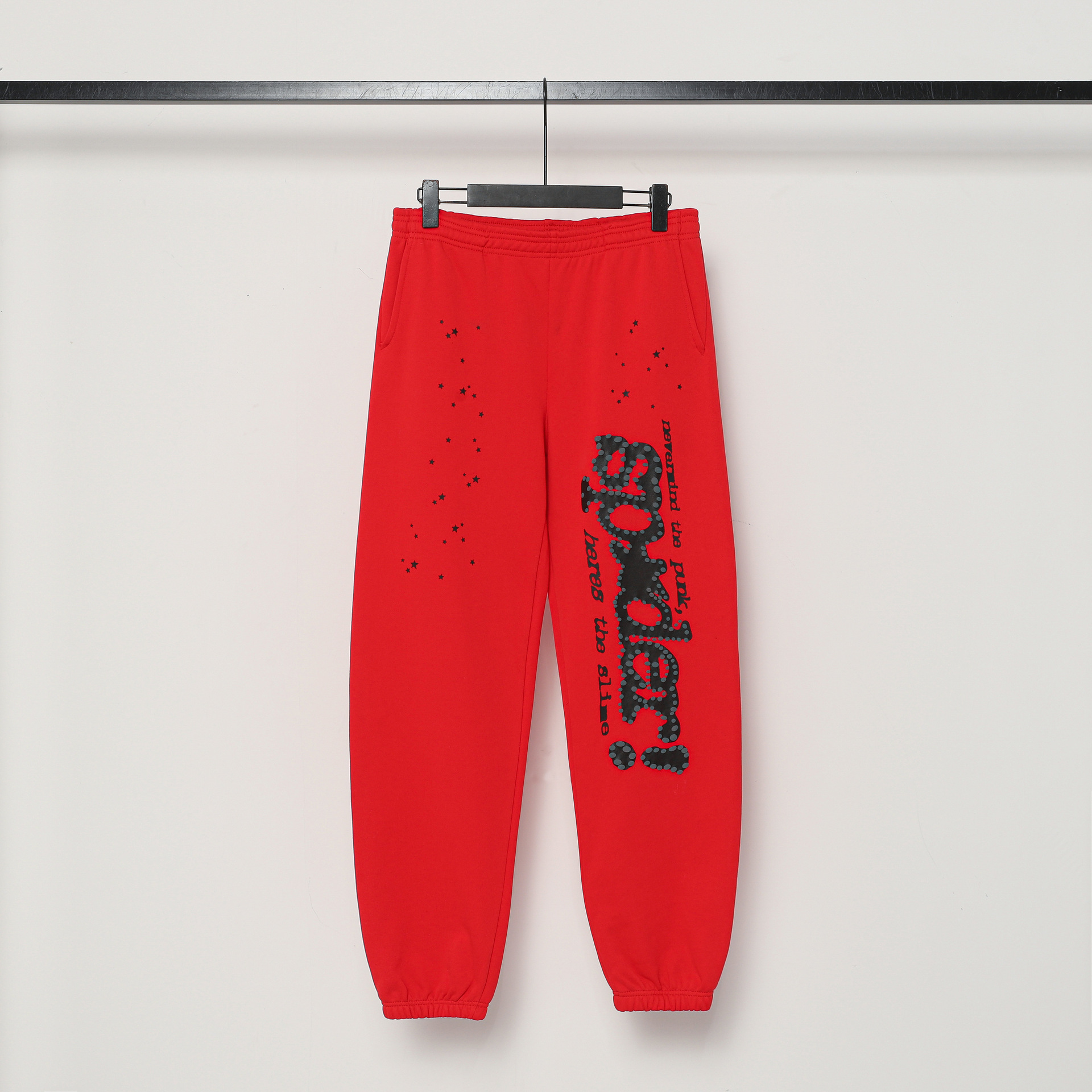 sp5der PUNK Sweatpants Puff Print Red