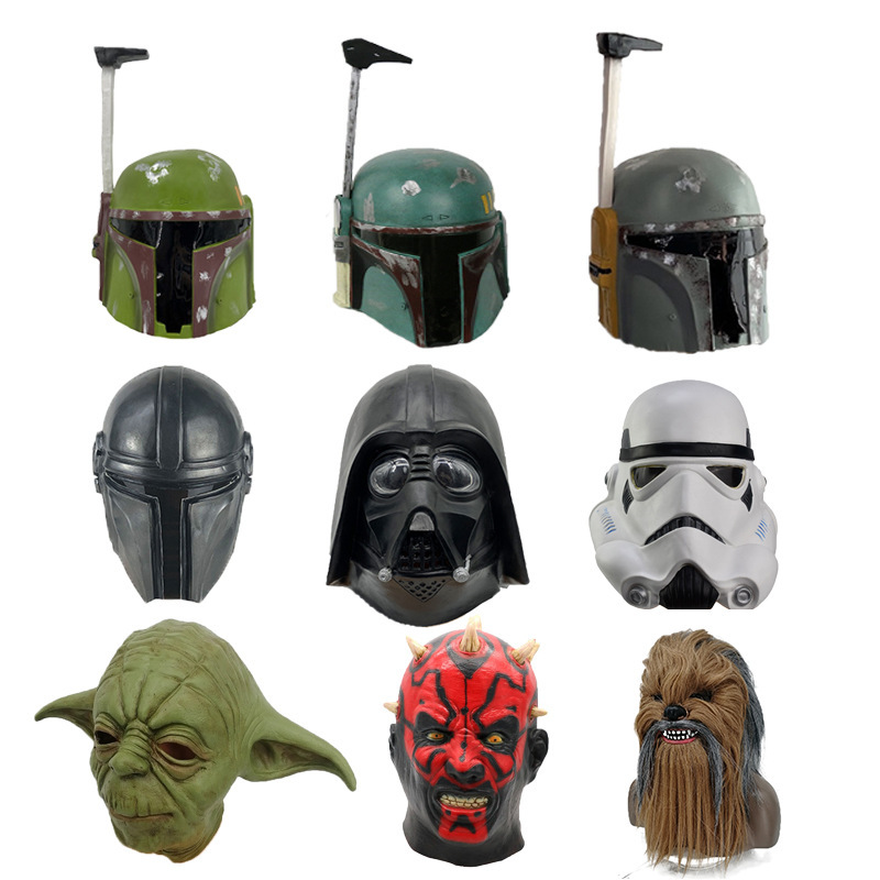 Star Wars Helmet Yoda Master Mask Mandalorian Helmet Boba Fett Latex Darth Moore Headgear