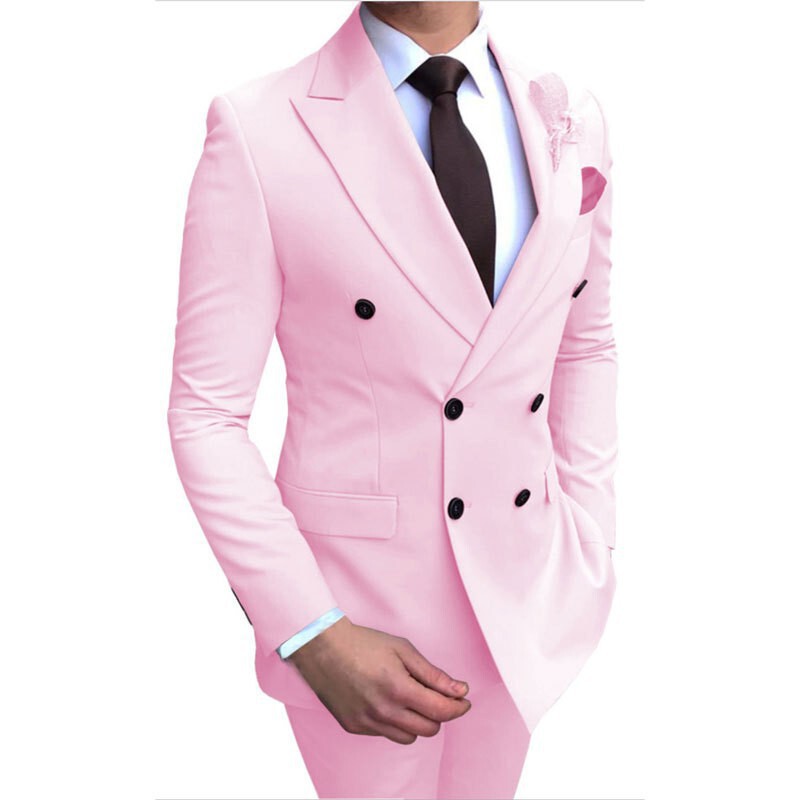 European and American Plus-Size Foreign Trade Business Casual Suit Two-Piece Set for Groom and Groomsmen Wedding Banquet Suit for Men