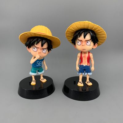 One Piece Garage Kit Guilty of two GK childhood Sand Sculpture Monkey D Luffy Q version Decoration vehicle Chassis gift wholesale On behalf of