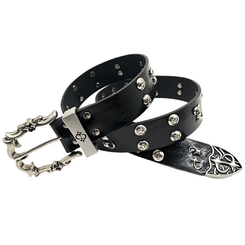 Small design retro leather belt handmade, high-end
