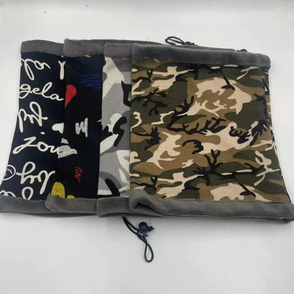 Winter cashmere-like riding mask multi-functional collar outdoor sports gray velvet thermal headgear drawstring scarf