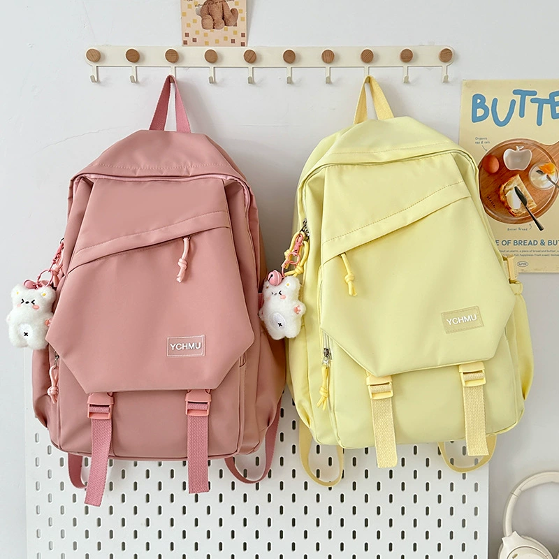 Новый школьный рюкзак Ji Weiyu для девочек Muji, большой вместительный рюкзак, милый однотонный цвет для старшеклассников