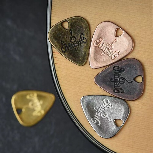 Metal pick, electric guitar pick, acoustic guitar pick, personalized metal necklace, folk guitar pick
