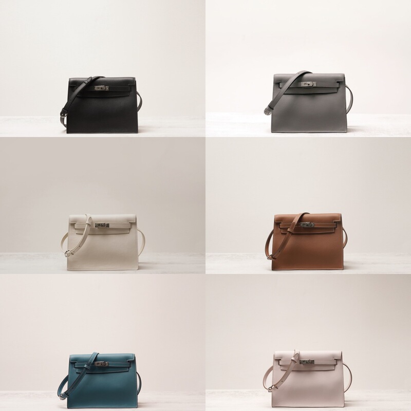 2025 New Kelly Danse Dance Bag, First-Layer Cowhide Small Square Bag, Handbag, Shoulder Bag, Crossbody Bag, Backpack, Waist Bag