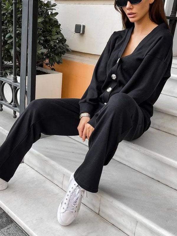 ActiveGo 2024 Autumn Winter New European American Cross-border Independent Station Hot Sale Casual Sports Suit Cardigan_desvips.com