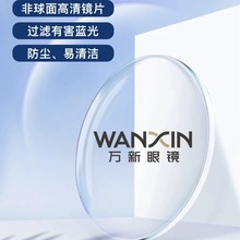 光学近视眼镜高清万新1.56 1.61 1.67 1.74非球面防蓝光变色镜片