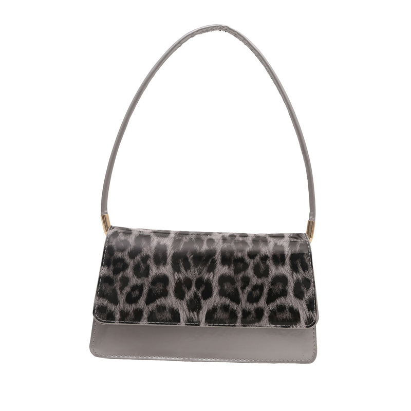 2024 moda nuevo estilo textura simple estampado de leopardo axila bolso cuadrado pequeño de mensajero portátil hombro axila bolso femenino