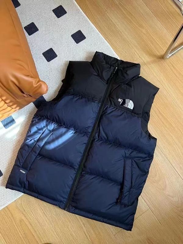 北脸格子羽绒马甲男女同款美版欧码前后刺绣保暖无袖外套冬季热款|undefined