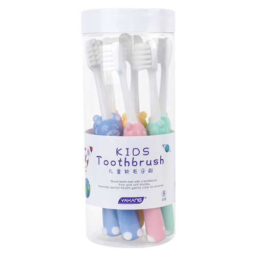 Children's bucket toothbrush Cute cartoon bear soft-bristled children's toothbrush 3-9-12-15 years old children's toothbrush