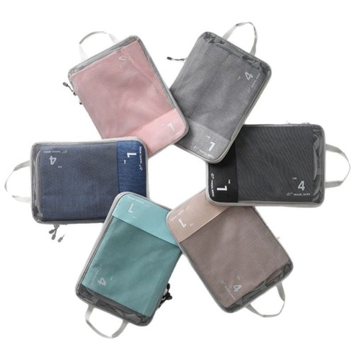 New travel week-long ion compressed travel storage set for business trips and travel, clothing and luggage organization bag, 6-piece set