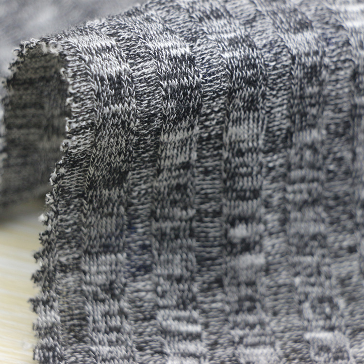 段彩提花汗布服装面料仿锻彩满衬上下针色织提花氨纶汗布单面布料