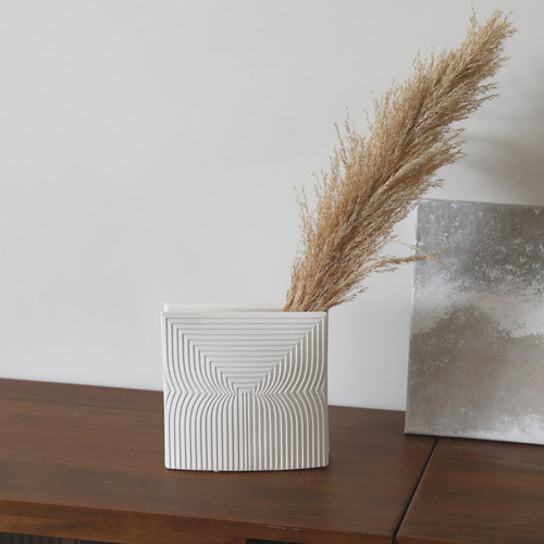 ins simple white art living room desktop ceramic vase ornaments Nordic creative decorative ornaments flower arrangements