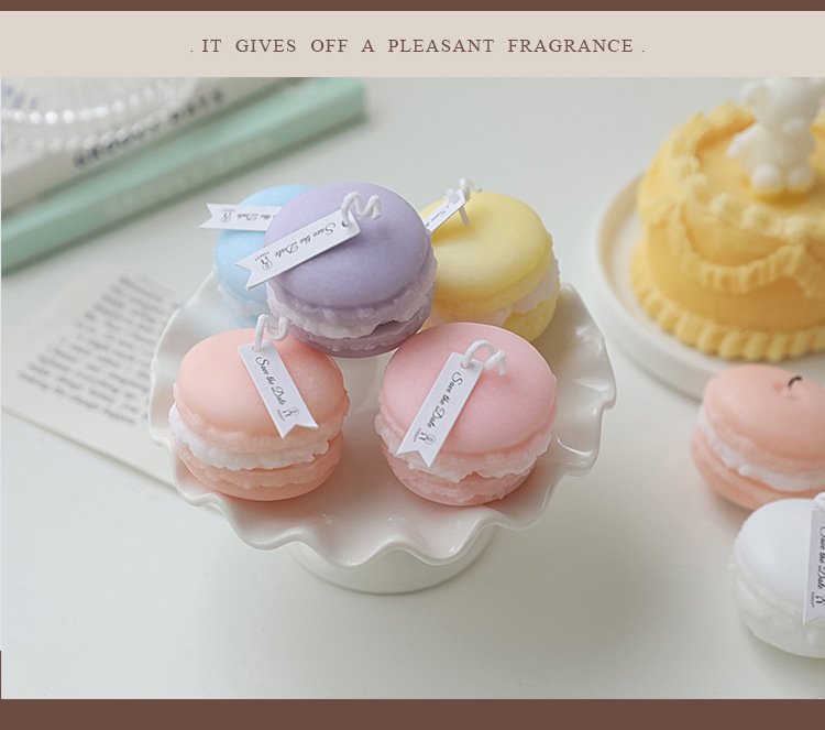 Moda Macarons Parafina Vela 1 Pieza display picture 10