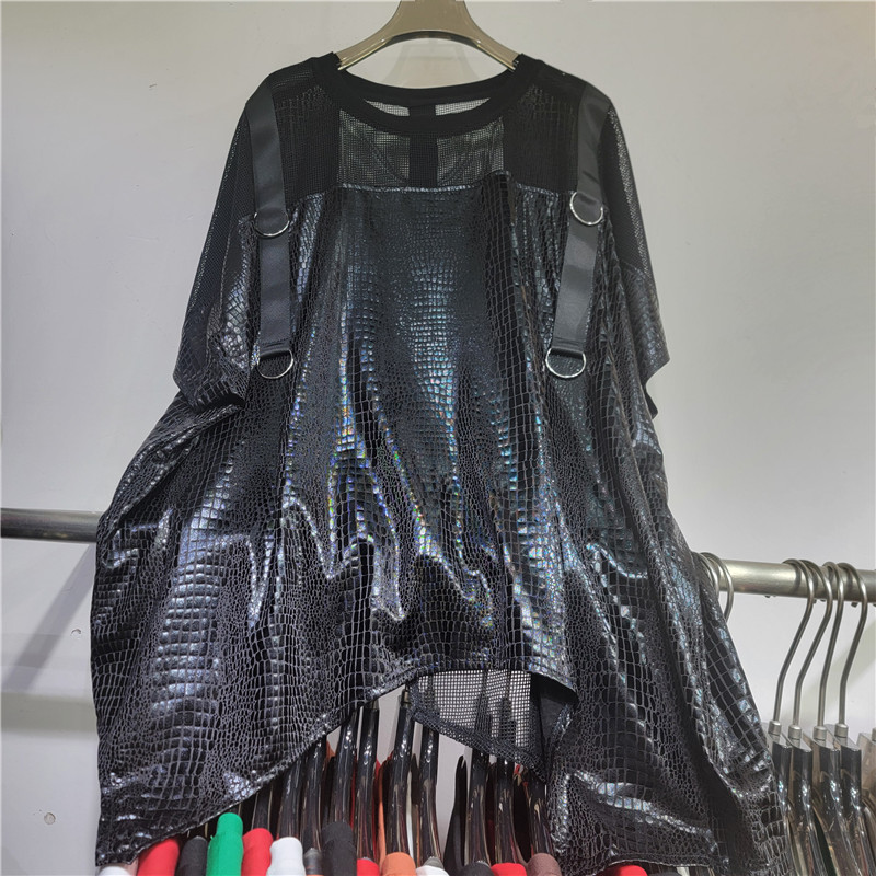 Diseño de nicho 2026 nueva mujer suelta gran colorido irregular empalme chaqueta de malla estilo occidental