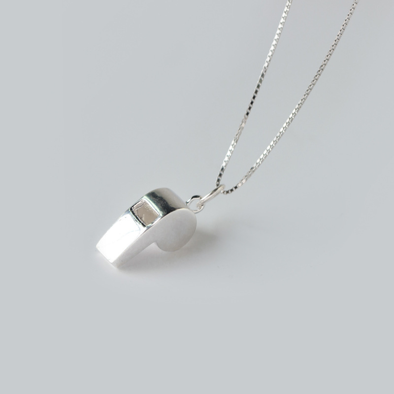 S925 colgante de plata estilo coreano personalidad silbato colgante cadena de clavícula regalos D0275 - 1 al por mayor