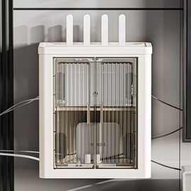 无线wifi电视机顶盒路由器置物架客厅墙上免打孔收纳盒壁挂遮挡箱