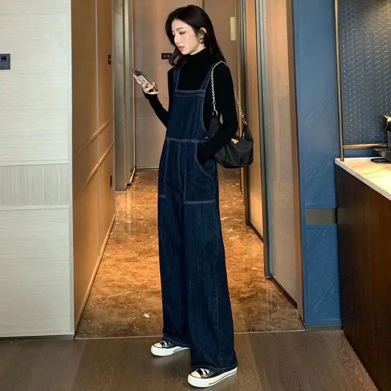 Denim overalls for women Korean style lo...