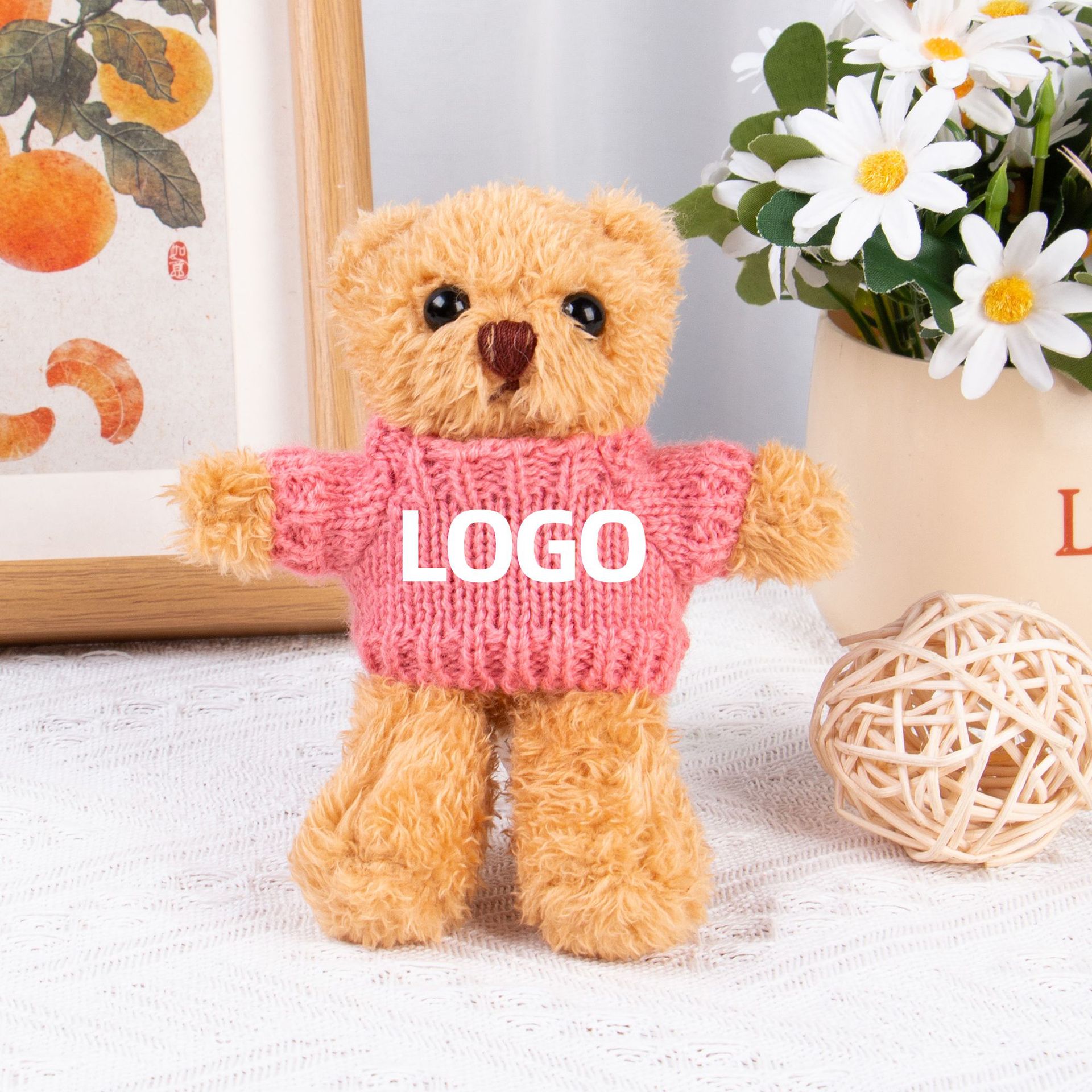 Teddy Bear Keychain Colgante Bolsa accesorios de ropa impresa LOGO vestido Teddy Teddy Doll juguetes de peluche