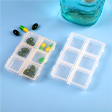 透明塑料6格药盒盲文耳棒收纳盒小药盒双排独立盖美甲钻盒米珠盒