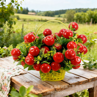 Yiwu Zhaoping spot wholesale plastic flower foam simulation red fruit apple flower home decoration desktop furnishings