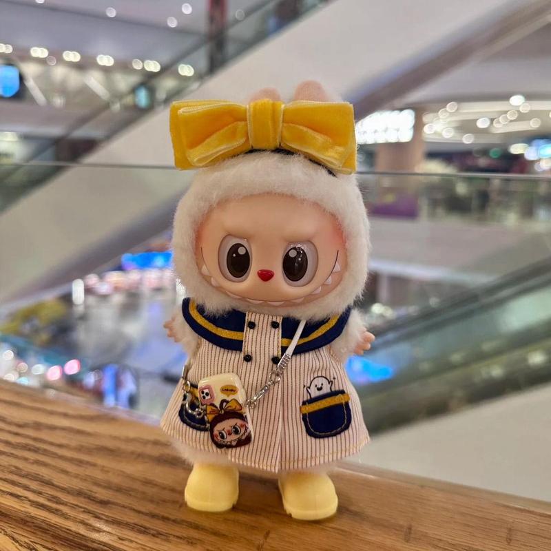 labubu娃衣一二三代可乐萌兔学院裙套装坐坐派对17cm娃娃衣服发箍|undefined