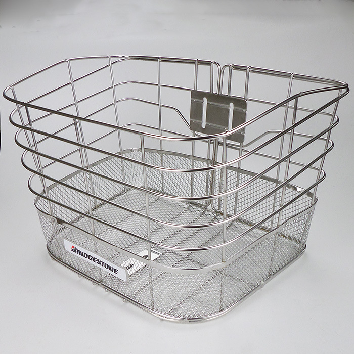 Bicycle Basket Stainless Steel Basket Vegetable Basket Storage Basket with Thickened Mounting Bracket and Screws